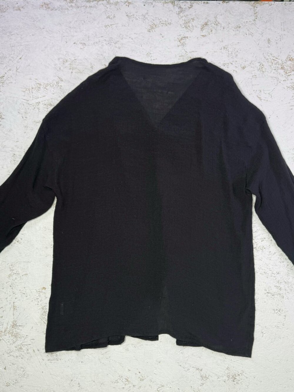 J. Jill Grey Lightweight Crinkle Knit Button Front Cardigan Sweater - Picture 3 of 4